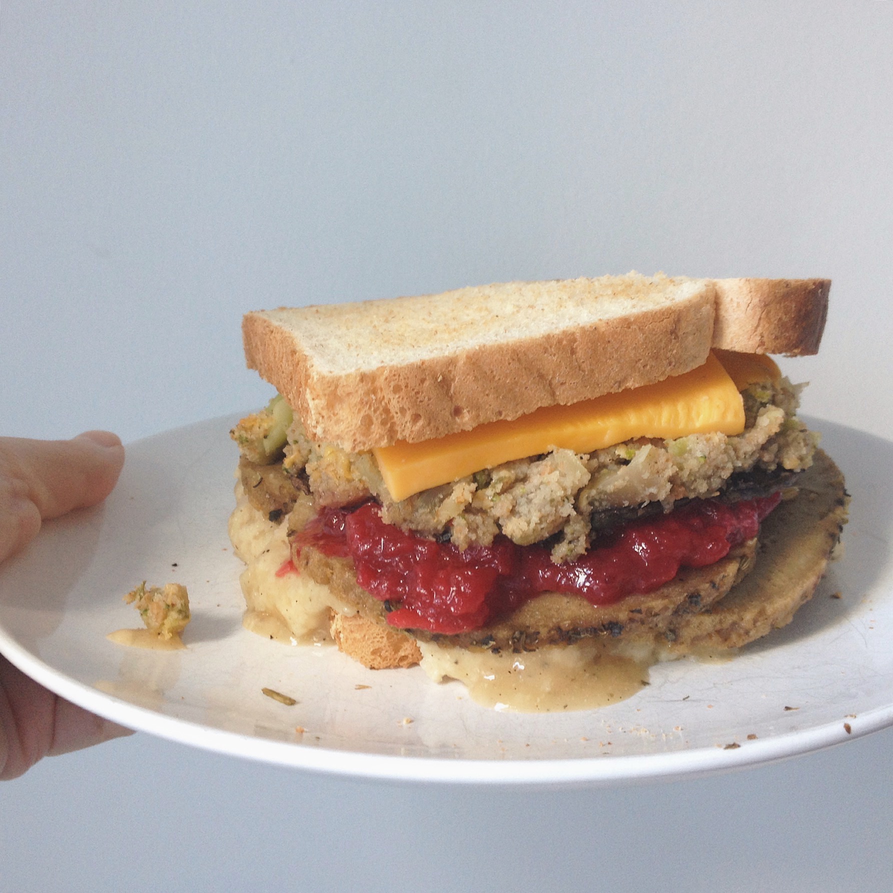 Vegan Thanksgiving Leftovers Sandwich