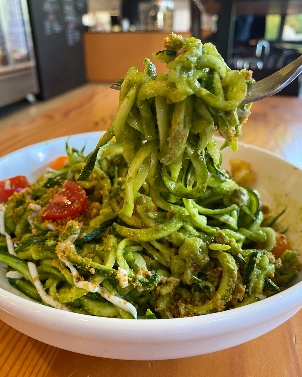 Zucchini Noodles at Blossoming Lotus